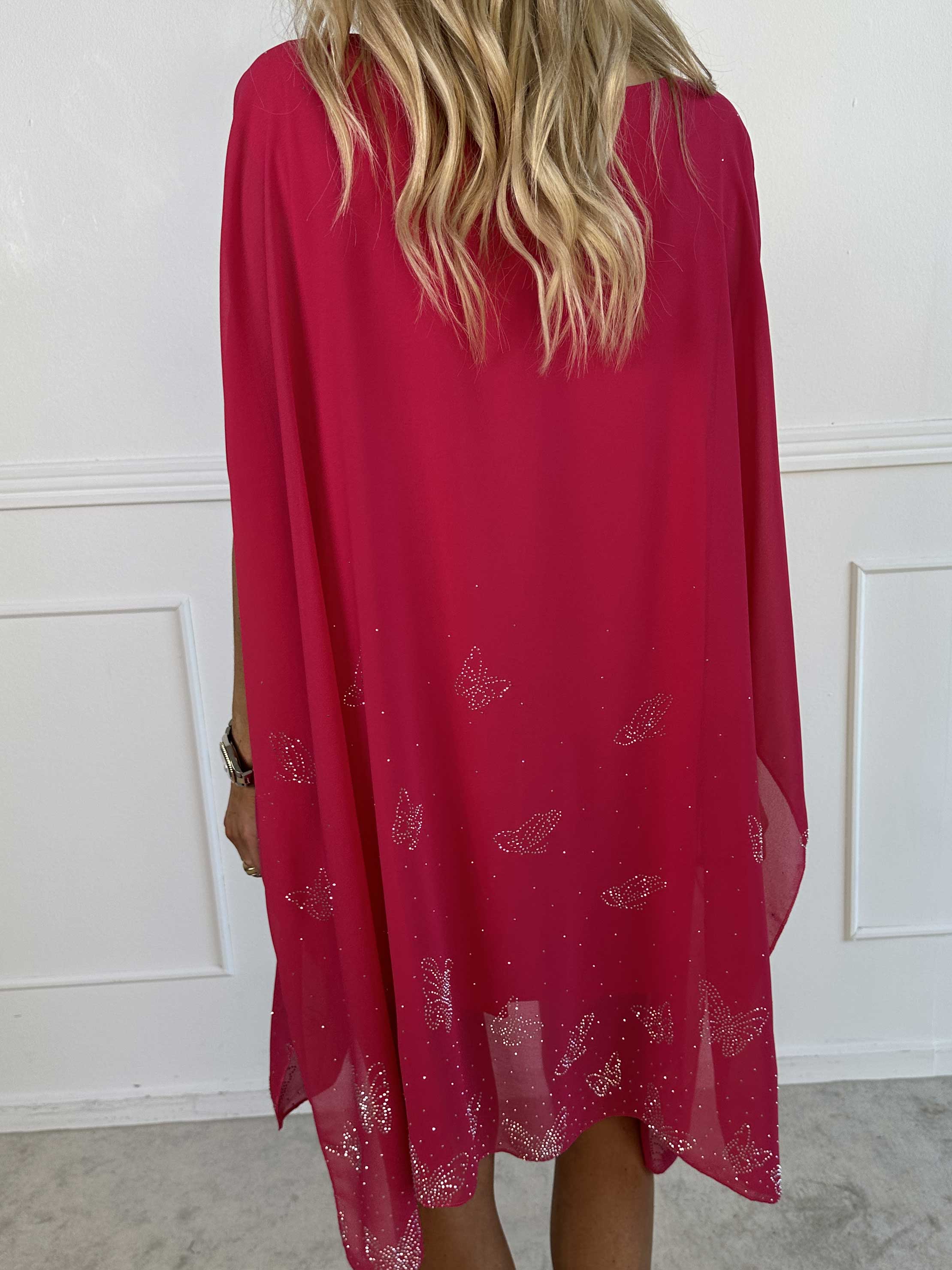 Mirabella Crystal - Tunikakjole med chiffonlag med similisten og underkjole i viskose